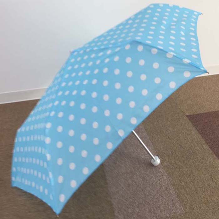 折りたたみ傘ドット　ブルー